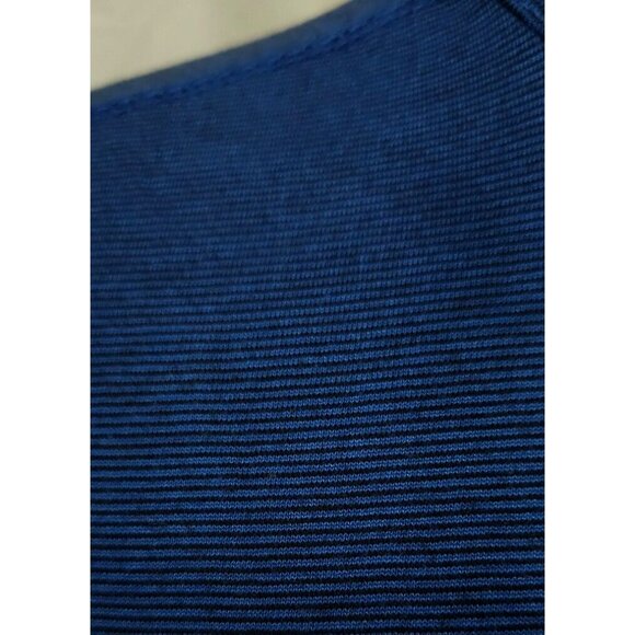 Hurley Mens XL Dark Blue Pin Striped Short Sleeve 1/4 Button Polo Logo T-Shirt - Picture 4 of 12